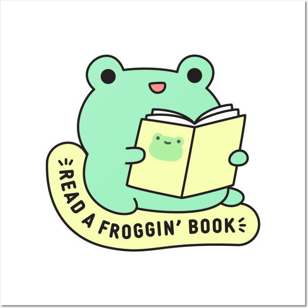 Read a froggin' book Wall Art by Robot Dance Battle